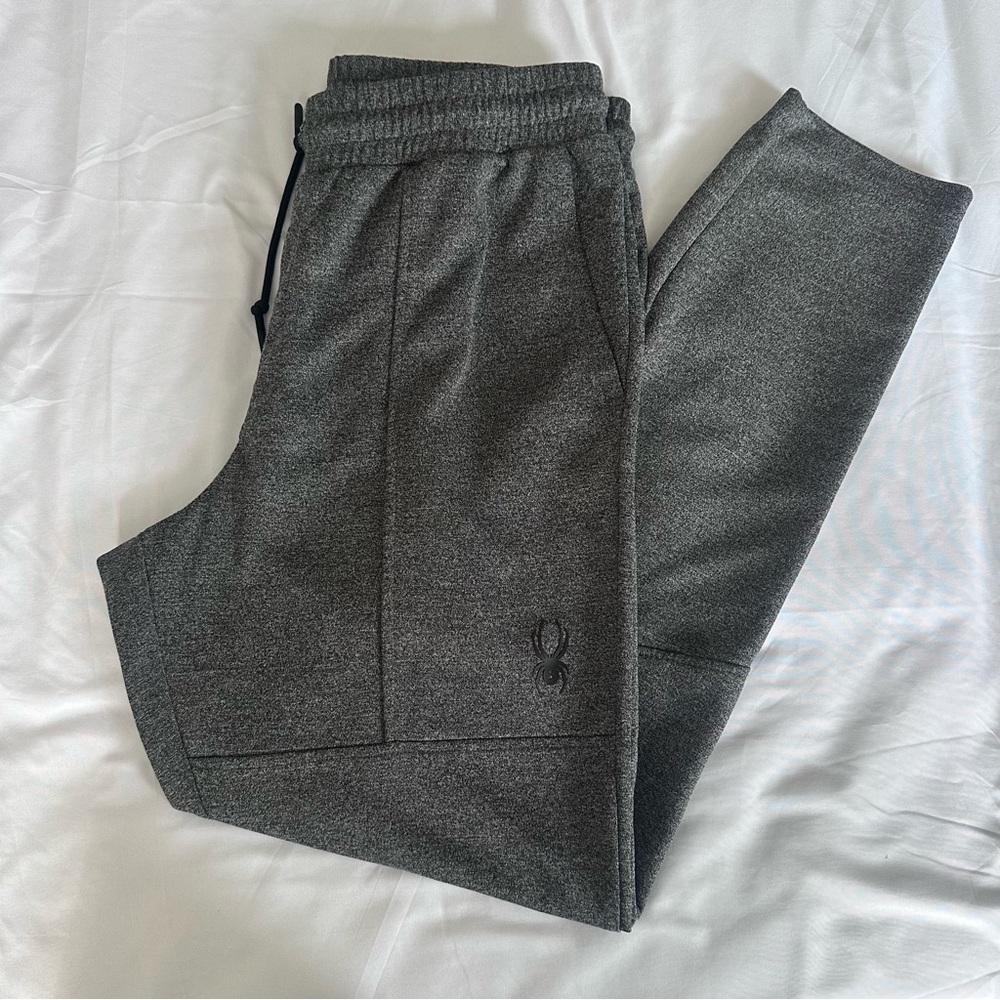 Spyder Active Men's Medium Joggers Sweatpants Charcoal‎ Gray Fleece Tapered